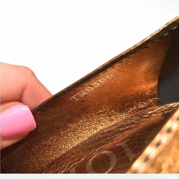 Dior Women's Metallic Gold Peep-Toe Heels - Picture 5 of 5